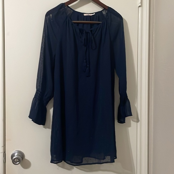 NWOT Francesca's Collections Navy Long Sleeve Dress Size S - Picture 2 of 9
